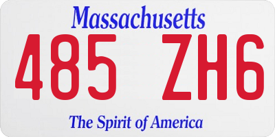 MA license plate 485ZH6