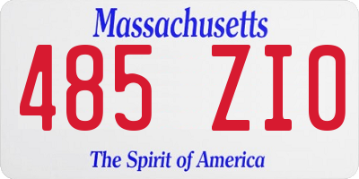MA license plate 485ZI0
