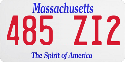 MA license plate 485ZI2