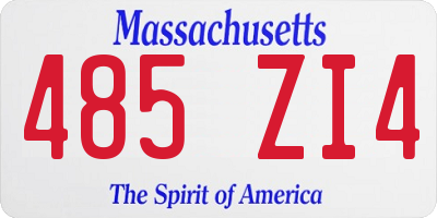 MA license plate 485ZI4