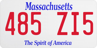 MA license plate 485ZI5