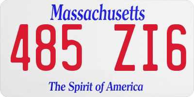 MA license plate 485ZI6