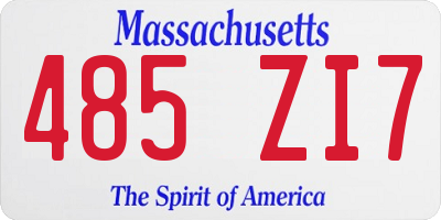 MA license plate 485ZI7