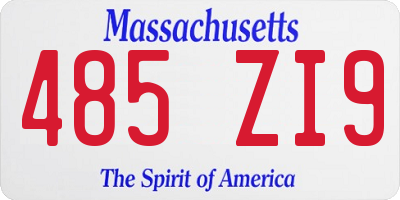 MA license plate 485ZI9
