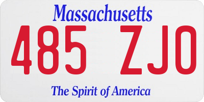 MA license plate 485ZJ0