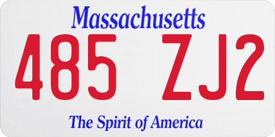 MA license plate 485ZJ2