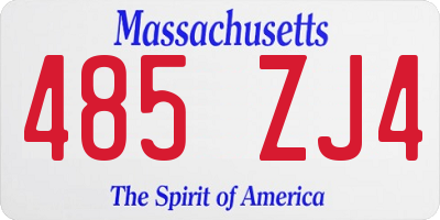 MA license plate 485ZJ4