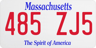 MA license plate 485ZJ5