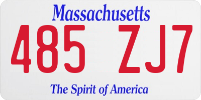 MA license plate 485ZJ7