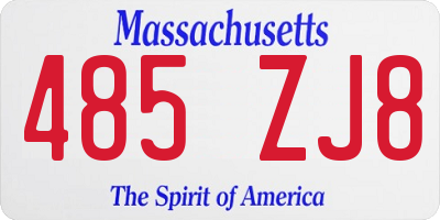 MA license plate 485ZJ8