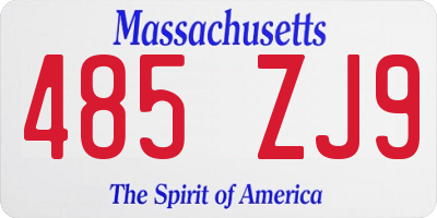 MA license plate 485ZJ9