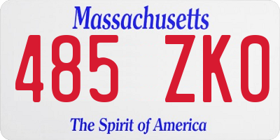 MA license plate 485ZK0
