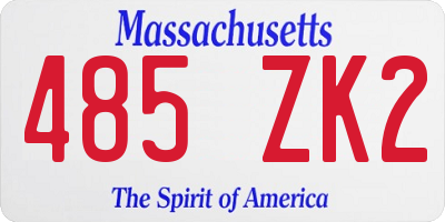MA license plate 485ZK2