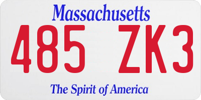 MA license plate 485ZK3