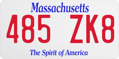 MA license plate 485ZK8