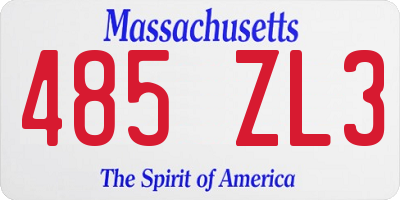 MA license plate 485ZL3