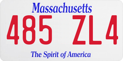 MA license plate 485ZL4