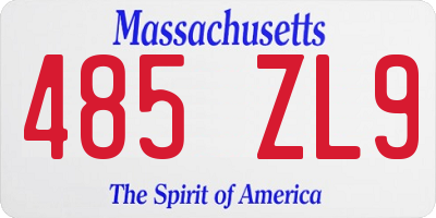MA license plate 485ZL9