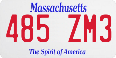 MA license plate 485ZM3