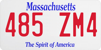 MA license plate 485ZM4