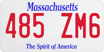 MA license plate 485ZM6