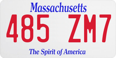 MA license plate 485ZM7