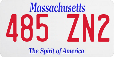 MA license plate 485ZN2