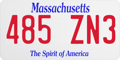 MA license plate 485ZN3