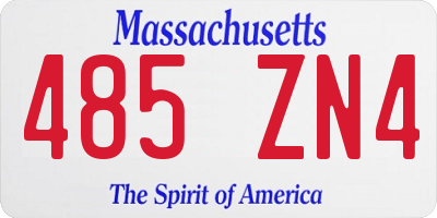 MA license plate 485ZN4