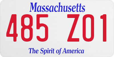 MA license plate 485ZO1