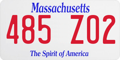 MA license plate 485ZO2
