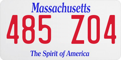 MA license plate 485ZO4