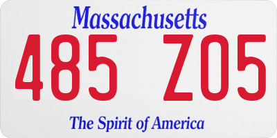MA license plate 485ZO5