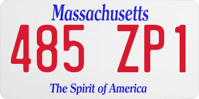 MA license plate 485ZP1