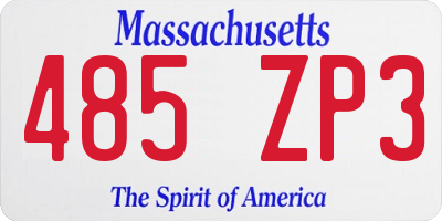 MA license plate 485ZP3