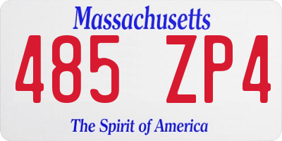 MA license plate 485ZP4