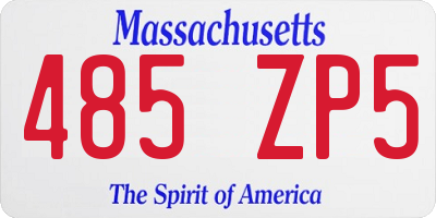 MA license plate 485ZP5