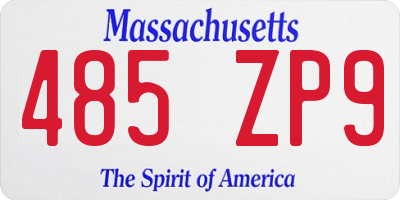 MA license plate 485ZP9