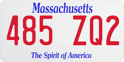 MA license plate 485ZQ2