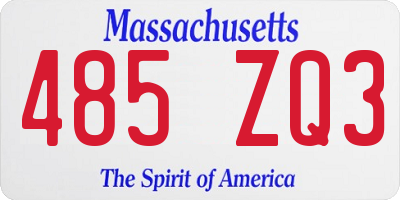 MA license plate 485ZQ3
