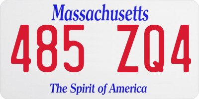 MA license plate 485ZQ4