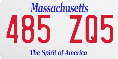 MA license plate 485ZQ5