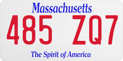 MA license plate 485ZQ7