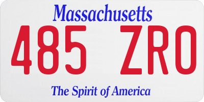MA license plate 485ZR0