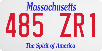 MA license plate 485ZR1