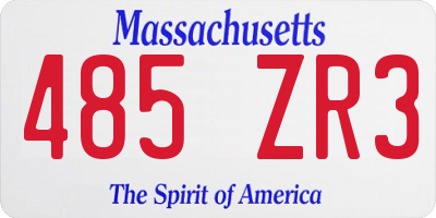 MA license plate 485ZR3