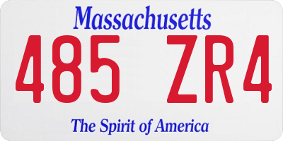 MA license plate 485ZR4