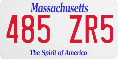 MA license plate 485ZR5