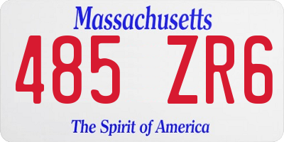 MA license plate 485ZR6