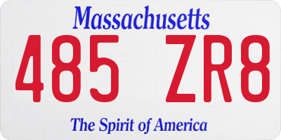 MA license plate 485ZR8